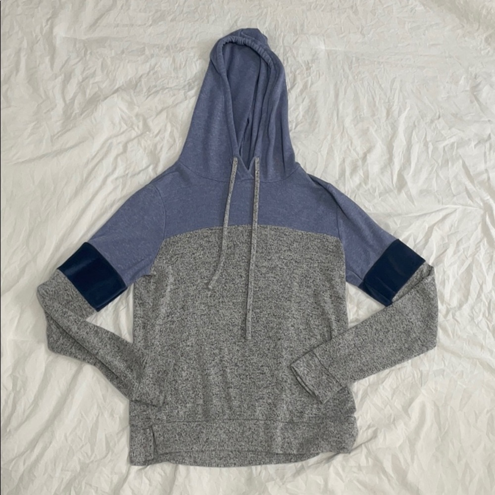 Hooded long sleeve with velvet elbows